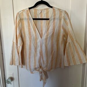 Lovestitch Cream and Orange Striped Blouse